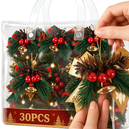 Sinos Mini Patrióticos de Natal para Porta e Árvore Sino de Natal dourado e Vermelho