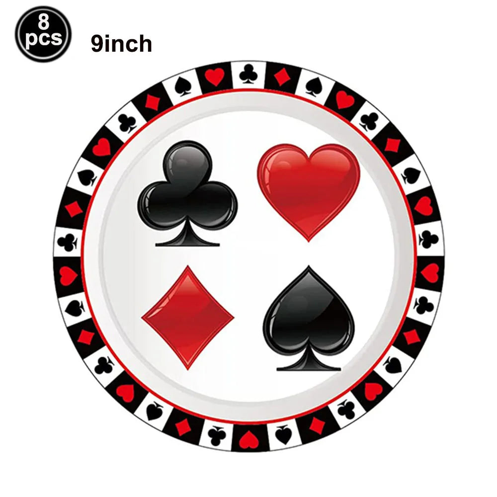 Cassio Poke 25 Peças de topo de cupcake com glitter, tema Vegas, palitos de dente e palitos