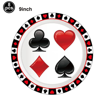 Cassio Poke 25 Peças de topo de cupcake com glitter, tema Vegas, palitos de dente e palitos