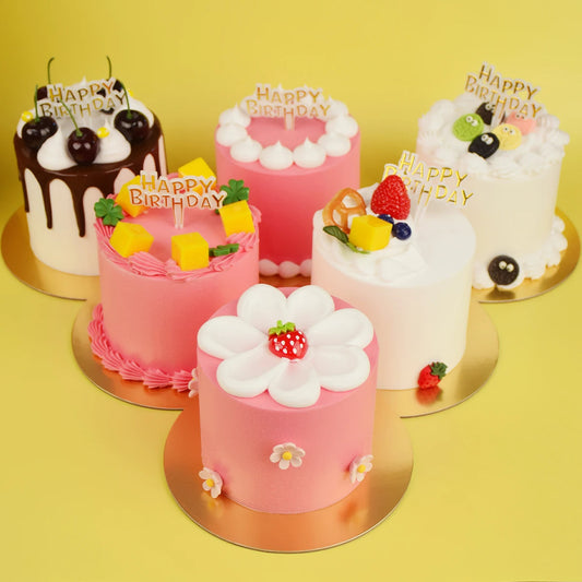 Bolo Fake de aniversário falso, realista, comida falsa, para, loja, exibição de bolo e decoração