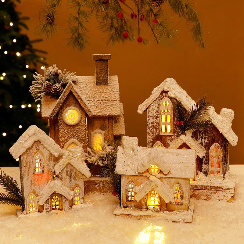 Casa Natal Shopping Estatueta Iluminada de Casa de Vila de Natal Decoração Interna