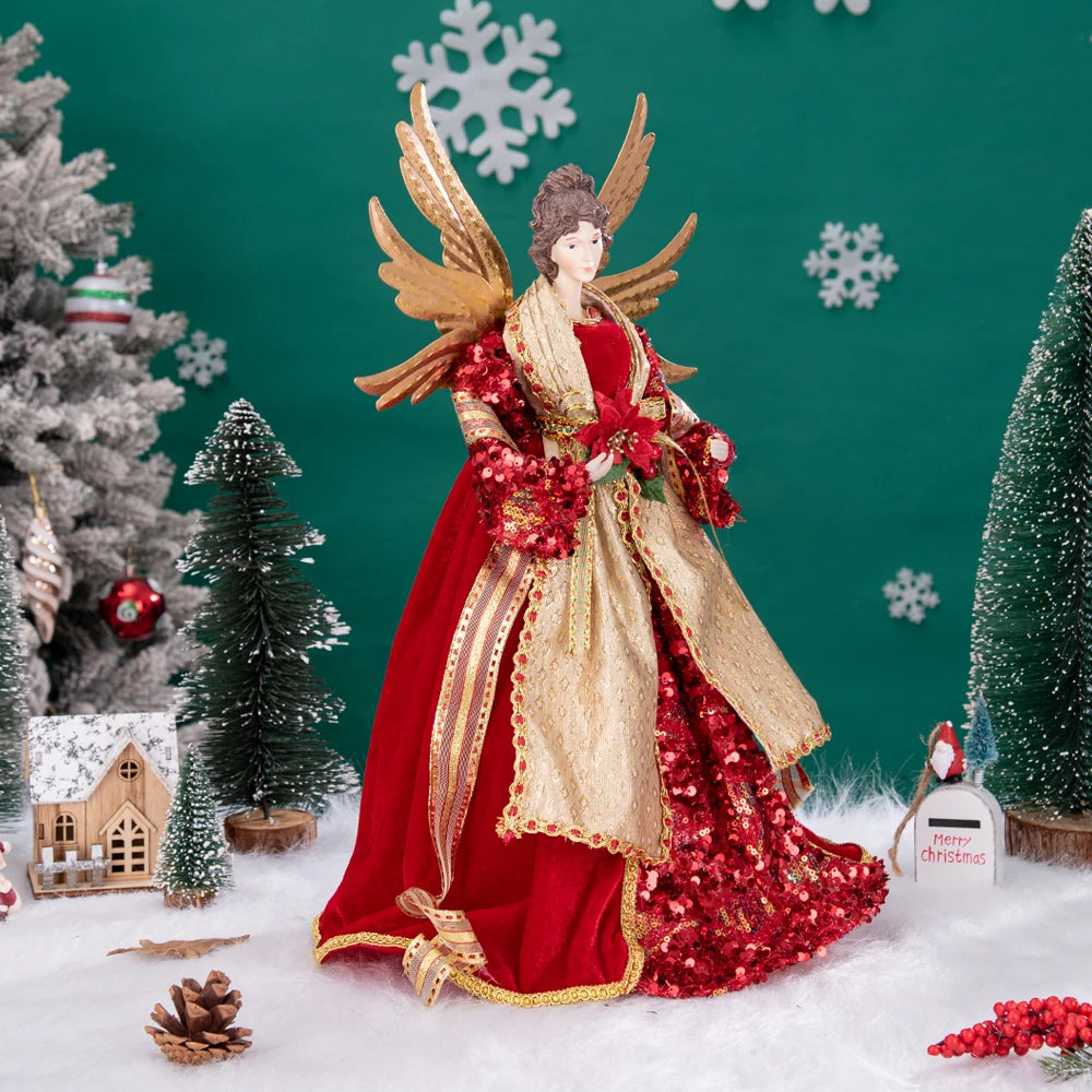 Anjo Enfeite Decoração De luxo Arvore de Natal 42 cm Arvore de Natal