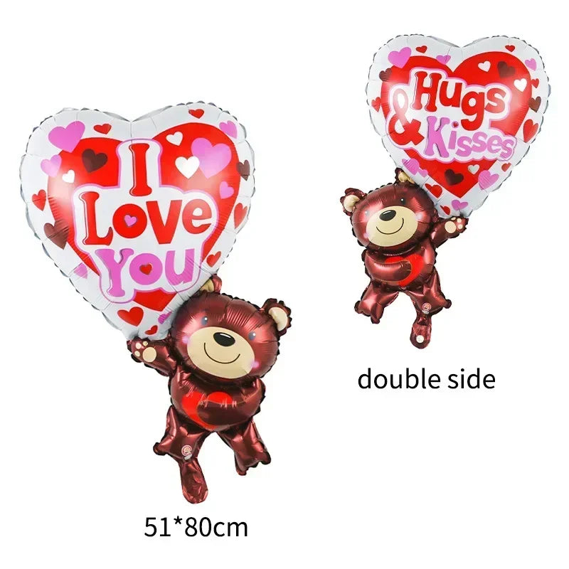 Balões de látex para o dia dos namorados, balões  I You e balões de coração e kit