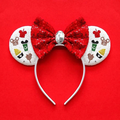 Tiaras Acessórios Disney orelha de rato com laço brilhante, Lantejoula de dupla celebração