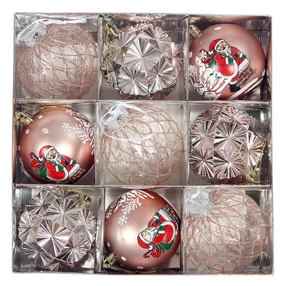 Bola de Natal 9 Peças Enfeites de Natal 3" Enfeites de Bola Natal Inquebrável Transparente