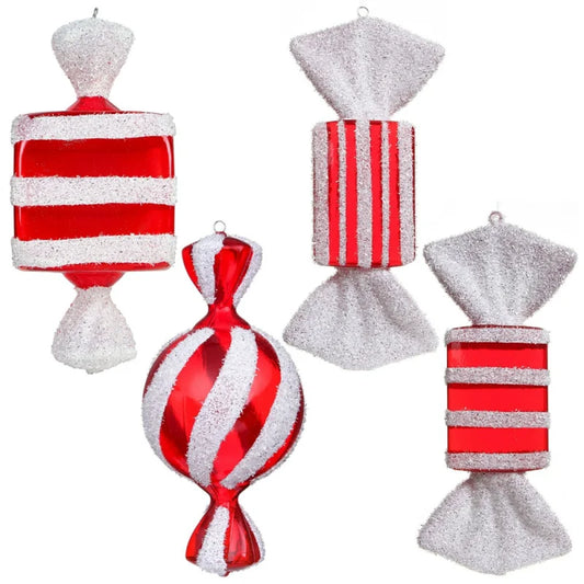 37 cm grande pingente de doces decoração de natal decorações vermelho e branco