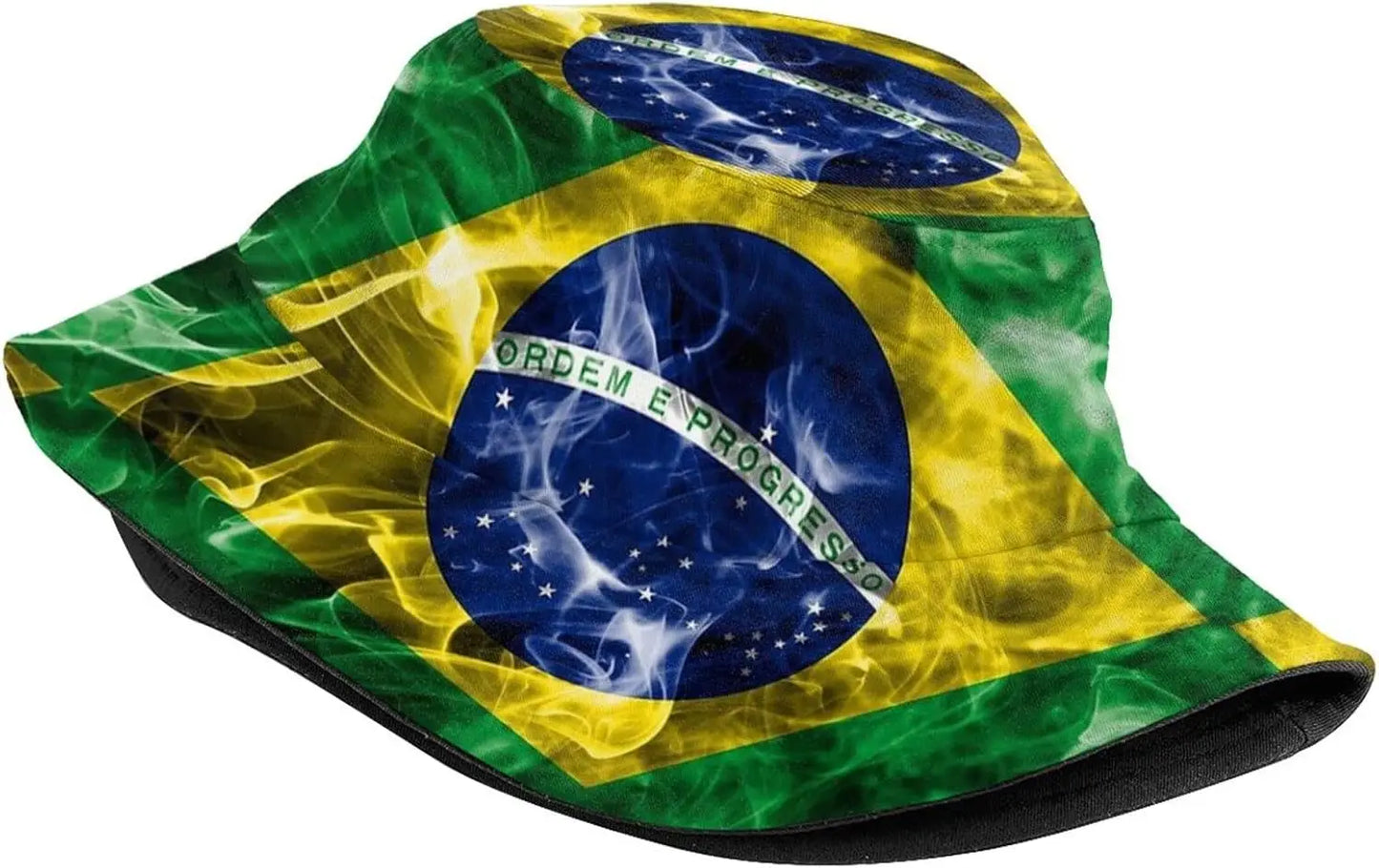 Chapéu Bucket Unissex com Estampa da Bandeira do Brasil, Estilo Pescador, Ideal Verão
