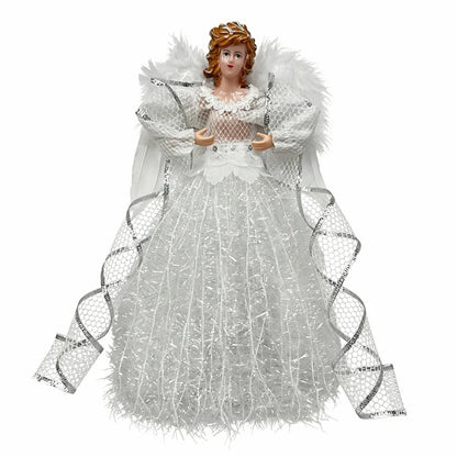 Anjos Natalinos Vestidos Brilhantes São Perfeitos Ponteira de Árvore de Natal 30cm*11.8 Pol./16cm*6.3 Pol.