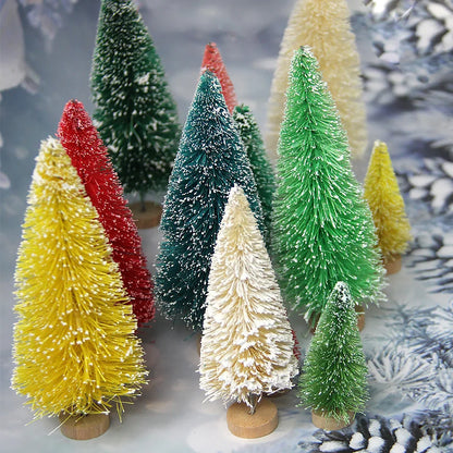 Árvore de Natal Artificial Decoração Natal 8 Peças Mini Pinheiro Artificial Natal Decoração