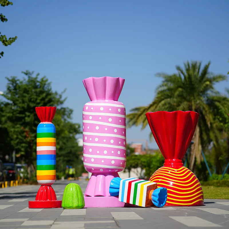 Pirulito Gigante Shopping em Formato de Bengala Doce Simulada para Decoração de Natal