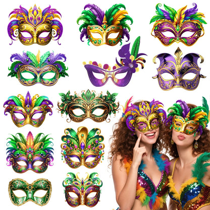 Máscara De Decoração De Festa de Papel Temática De Carnaval De Carnaval 24 peças