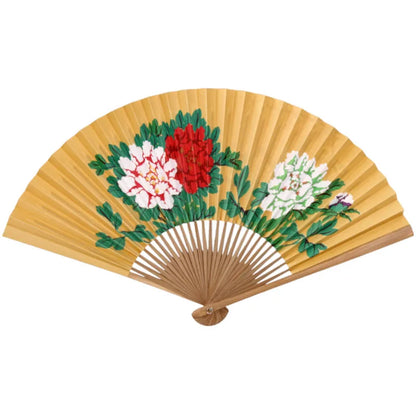 Leque Grande De Bambu Oriental 30cm Aberto e Leque Grande De Bambu