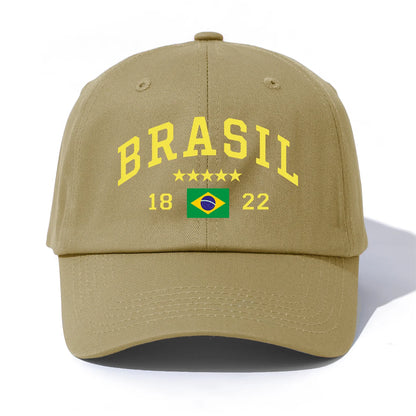 Boné Brasil com Bordado, Futebol, Unissex, Ajustável Obs.: Colorido