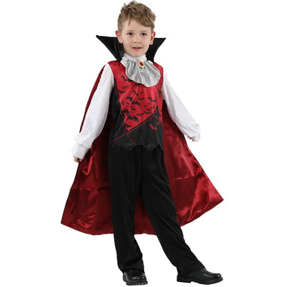 Fantasia Infantil Drácula Vampiro Halloween Cosplay + Capa