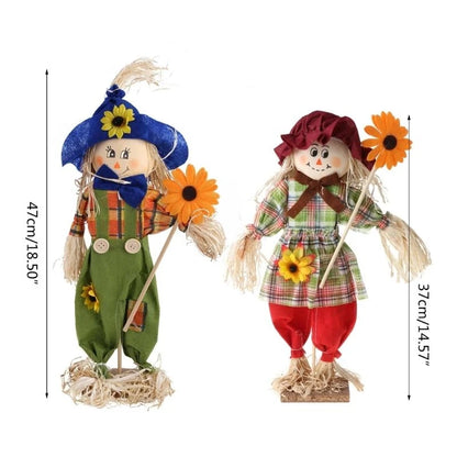Kit Boneco Espantalho Decorativo Para Festa Junina - Januário E Lindinha 37cm - 1 Un.