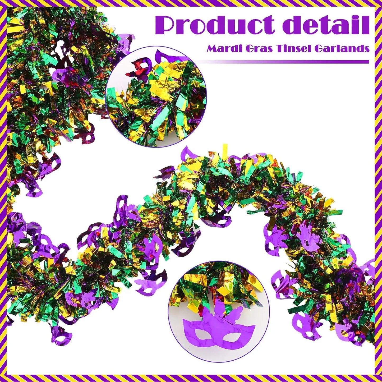 kit Carnaval Pacote com 1 saias de mesa com franjas metálicas Carnaval de 29,5 x 182 cm