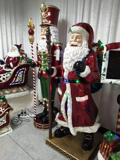 Bonecos do Quebra-Nozes – Estátua Iluminada de Soldado Quebra-Nozes de Natal LED