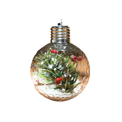 Lâmpada plástico transparente pendurar 1 esferas LED Luzes de Natal Esferas de Natal LED