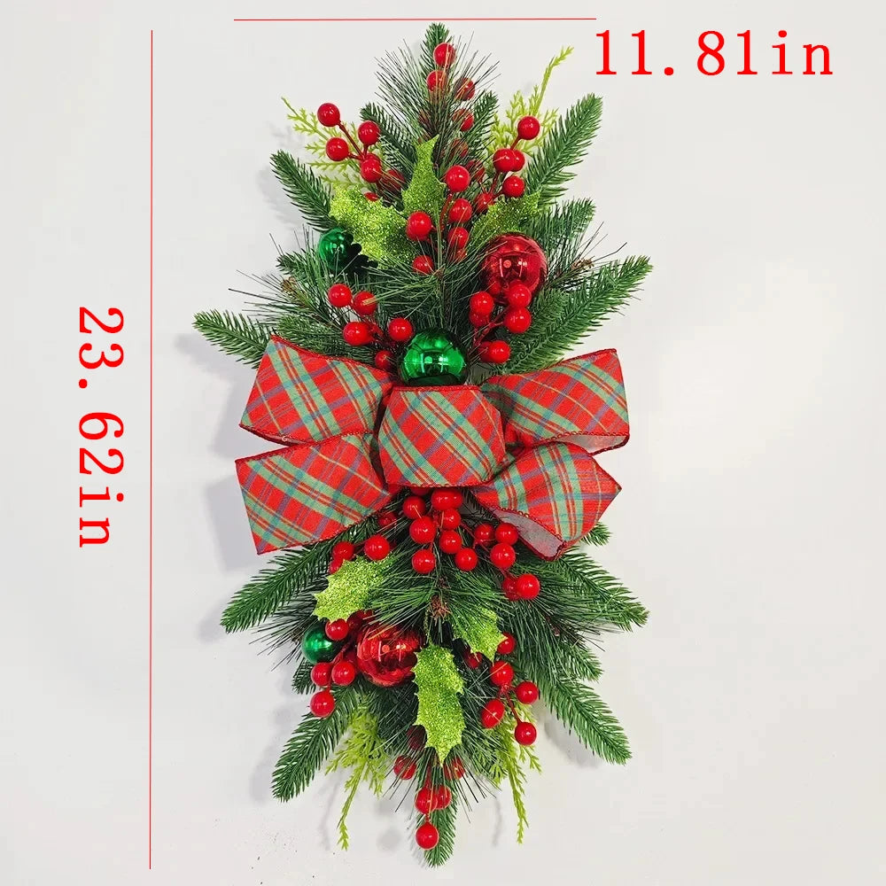 Guirlanda de Lágrima Suspensa de Inverno Falso para Porta de Natal para Porta  Decoração