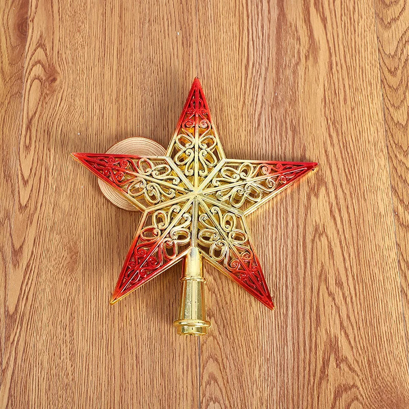 Estrela de Natal Topo de árvore de estrela decoração de cinco pontas aa árvore de natal top