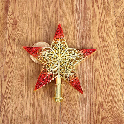 Estrela de Natal Topo de árvore de estrela decoração de cinco pontas aa árvore de natal top