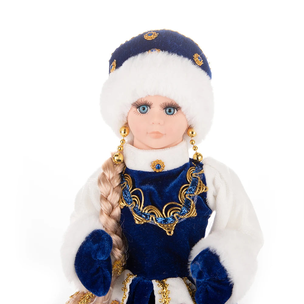 Papai Noel Grande Muñeco Cajado Azul Claro Figura do Papai Noel Ded Moroz Natalino