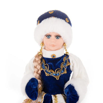 Papai Noel Grande Muñeco Cajado Azul Claro Figura do Papai Noel Ded Moroz Natalino