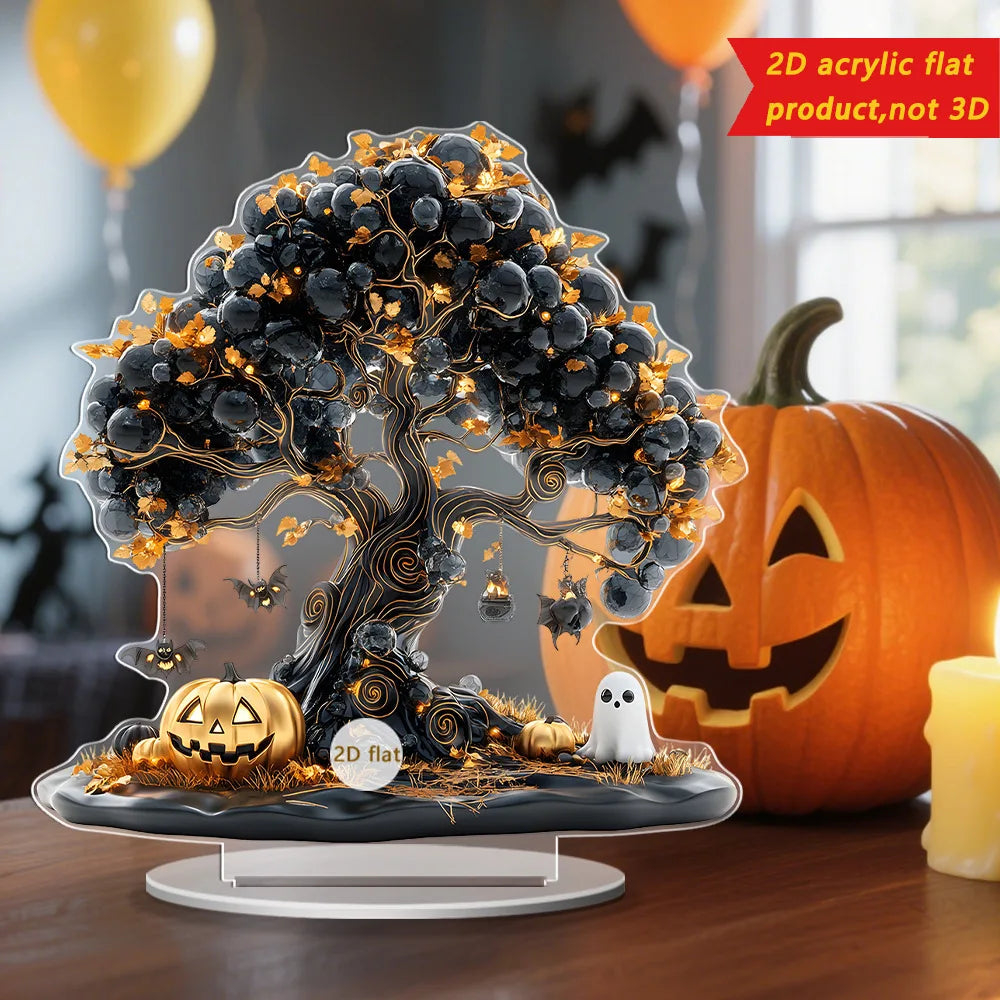 Decoração de árvores mortas Halloween ornamento de mesa halloween temático fantasma