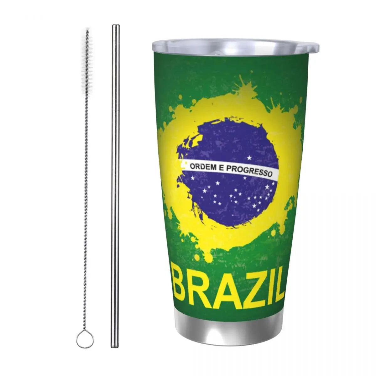 Caneca de copa do mundo café isolada com bandeira do Brasil copo volta às aulas 590 ml