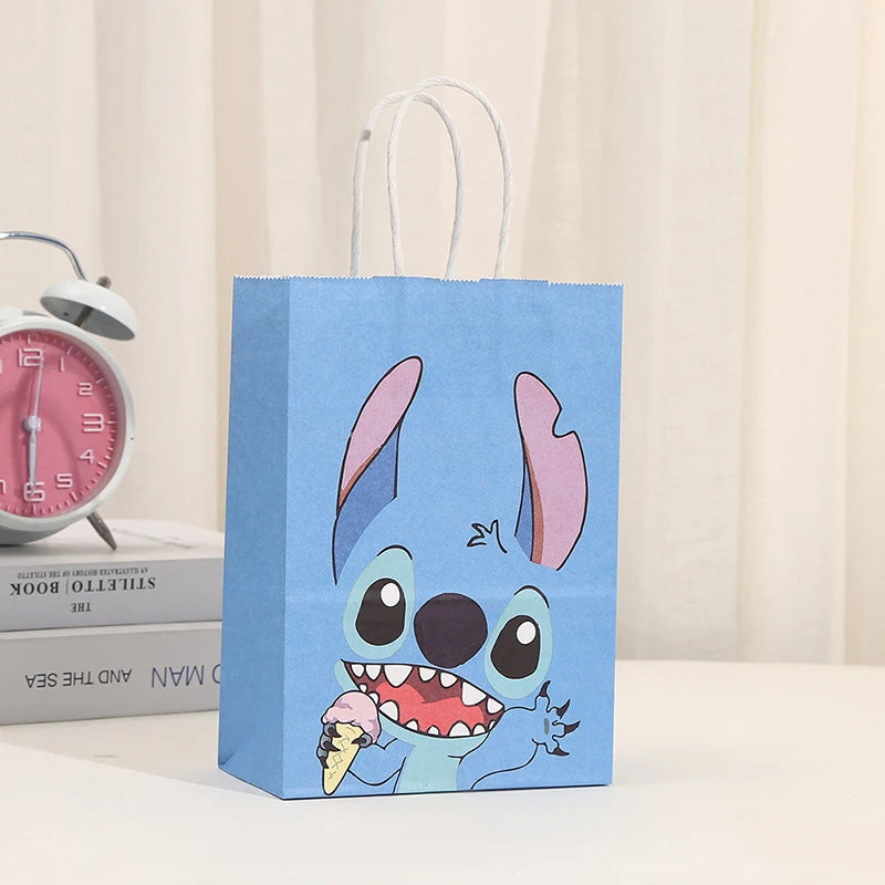6 Peças Sacolas de Papel para Festas, Decoração de Festa Sacolas de presente Lilo & Stitch