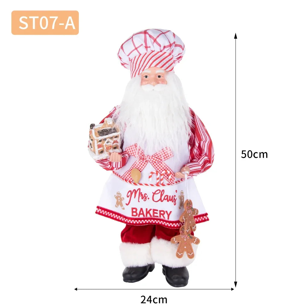 Papai Noel Gourmet Confeiteiro 41cm vermelho memórias de confeitaria, papai Noel