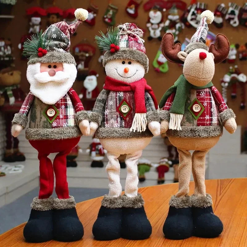 Boneco de Natal Kit Natal Trio Papai Noel Rena Decoração de Natal Boneco de Neve Chapéu