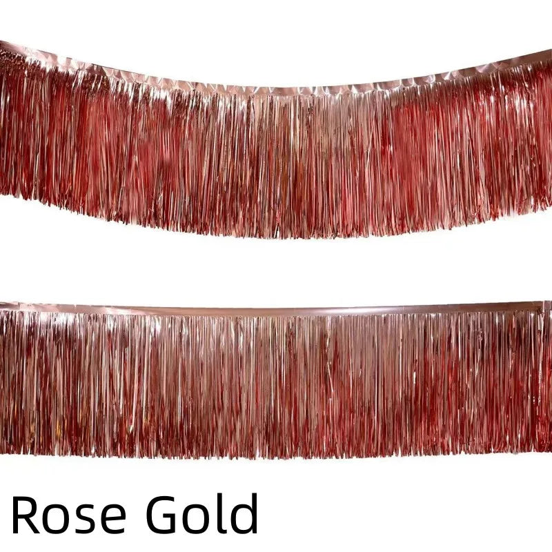 Cortina Laser 1/2 pacotes de franja de folha metálica, boias de desfile para pendurar parede