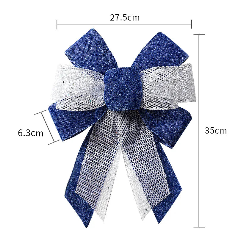 Laço de fita de Natal 1/2 peças tecido brilhante laços de fita natal nós presente decoração