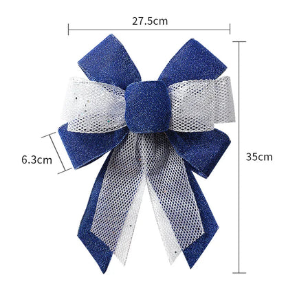 Laço de fita de Natal 1/2 peças tecido brilhante laços de fita natal nós presente decoração