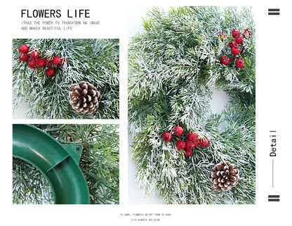 Guirlanda de Natal artificial corona decoração de guirlanda de Natal de plástico decorada
