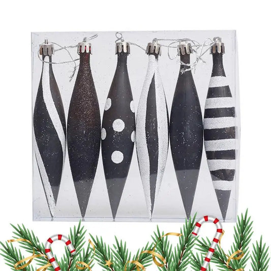 Bolas de Natal com Preto Conjunto de Enfeites Pendurados para Árvore de Natal