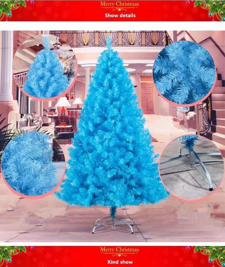 Árvore de Natal azul Claro Premium PVC Artificial Pinheiro suporte de metal decorações