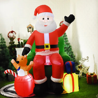 Papai Noel Inflável de 6 pés, Decoração de Quintal de Natal, Luzes LED para Festa, Gramado