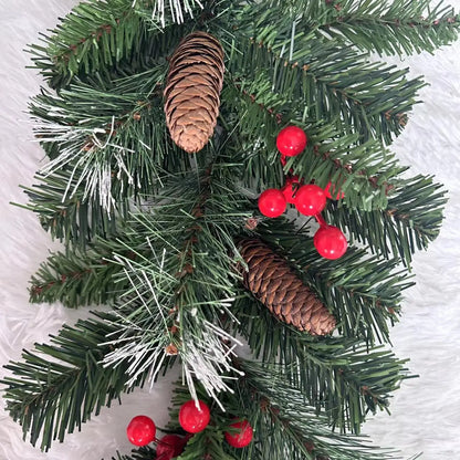 Decoração de Natal, Guirlanda Festão Aramado, 40cm e 60cm, Verde/Vermelho