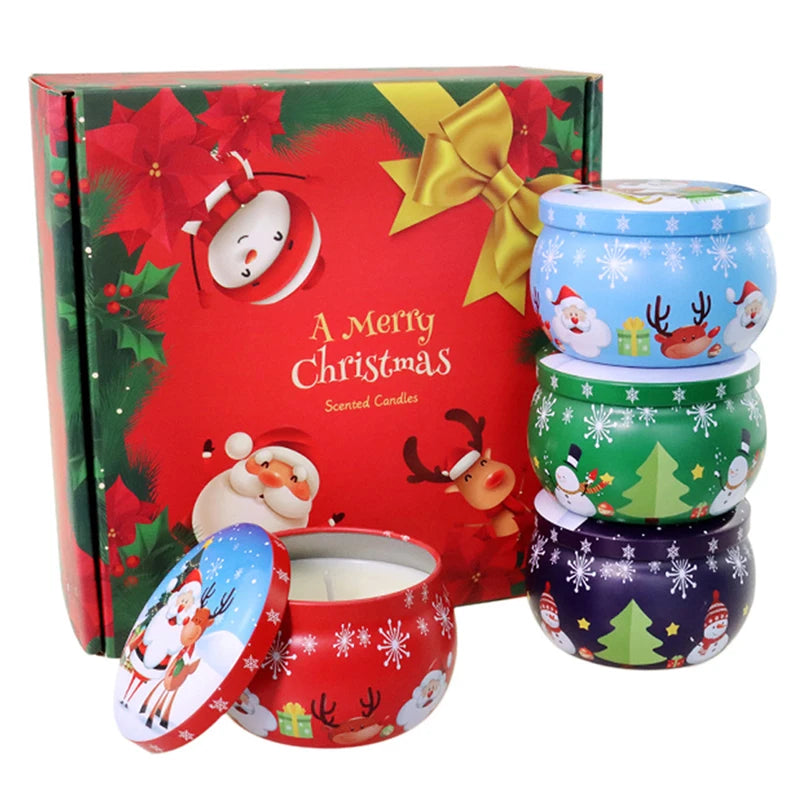 Velas perfumadas de Natal conjunto de presente 70 g fragrância forte velas