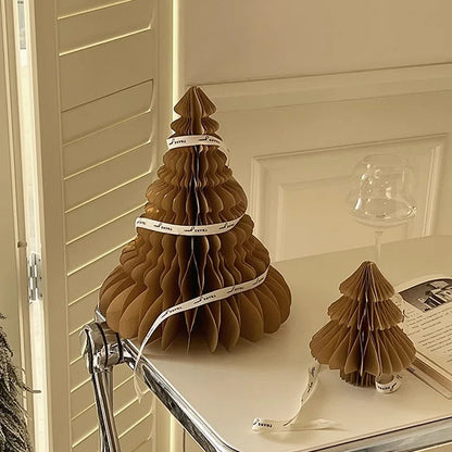 Árvores de Natal de papel, Árvore de papel de favo de mel de Natal Enfeite de árvore papel