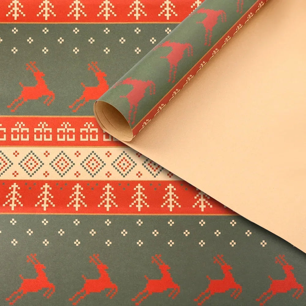 Papel Kraft de Elementos de Natal/de Embrulho de Caixa de Presente Suprimentos Festas