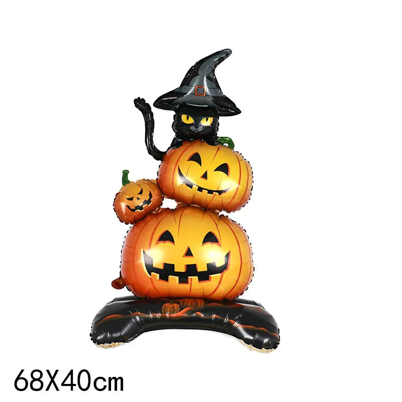 Balões grandes Halloween, conjunto independente balões grandes alumínio, abóbora