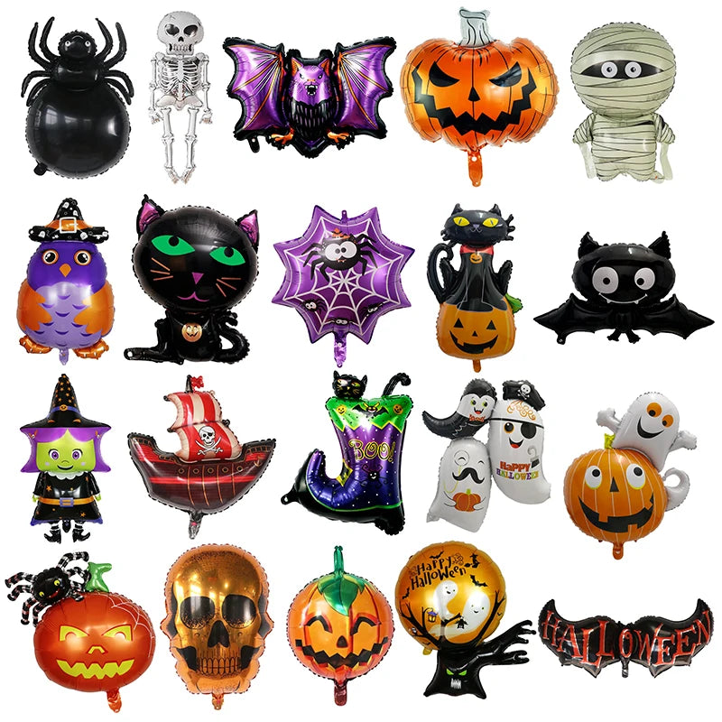 Decoração de festa de Halloween 3D balões decoração abóbora gato balão forma fantasma