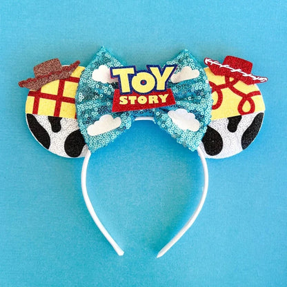 Tiaras Acessórios Disney orelha de rato com laço brilhante, Lantejoula de dupla celebração