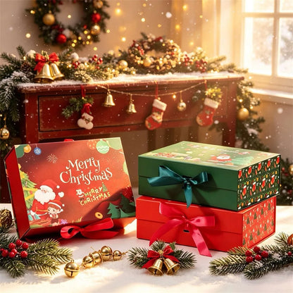 Caixa Presente de Natal Linda Caixas de Armazenamento de Papelão Decorativas de Natal