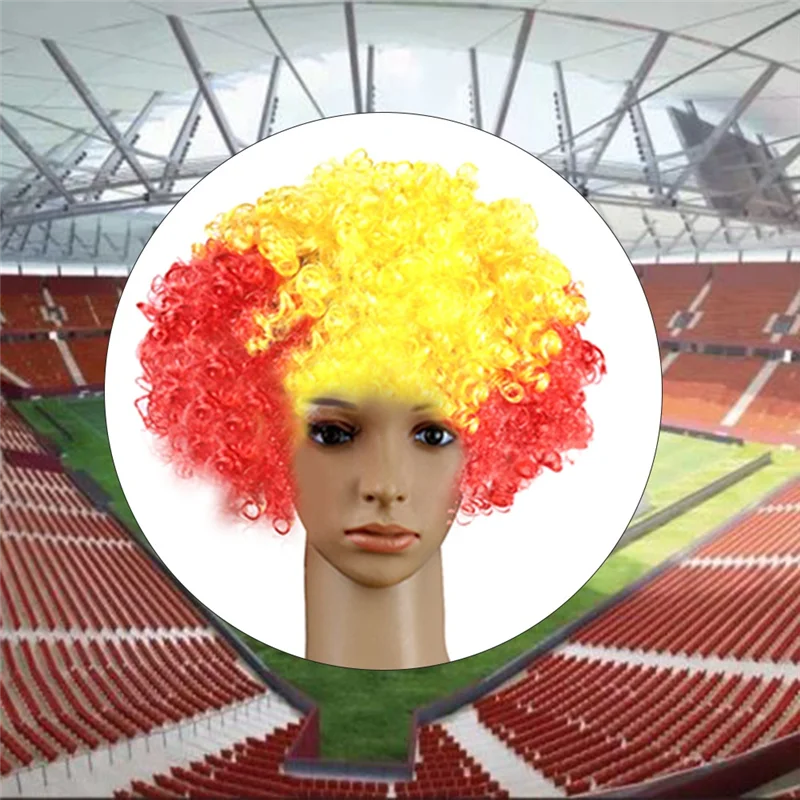 Peruca Copa do Mundo para torcedores de futebol, inspirada na Copa do Mundo, Peruca