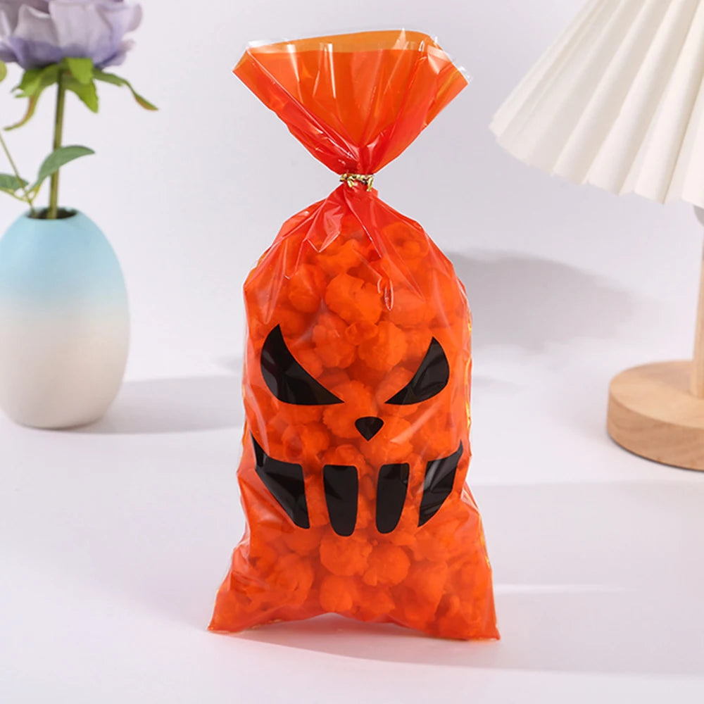 50 peças de sacos decorativos para lembrancinhas de festa de Halloween pretos