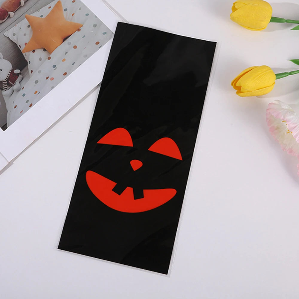 50 peças de sacos decorativos para lembrancinhas de festa de Halloween pretos
